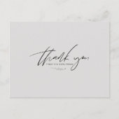 Minimalistisch Dove Gray Wedding Vielen Dank Postkarte (Vorderseite)