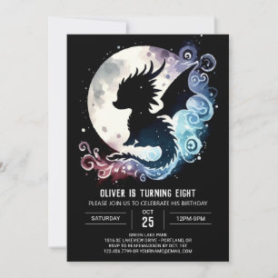 Minimalistisch Dragon Birthday Children Einladung