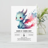 Minimalistisch Dragon Birthday individuell anpassb Einladung (Stehend Vorderseite)