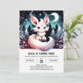 Minimalistisch Dreamy Wolf Birthday Einladung (Stehend Vorderseite)