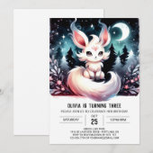 Minimalistisch Dreamy Wolf Birthday Einladung (Vorne/Hinten)