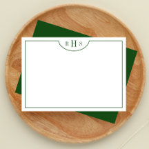 Minimalistisch drei Monogramm eine Grenze | Grün