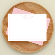 Minimalistisch drei Monogramm eine Grenze | Rosa