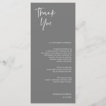 Minimalistisch dunkelgrau, Platzierung Dankeschön 