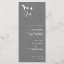 Minimalistisch dunkelgrau, Platzierung Dankeschön  Programm