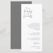 Minimalistisch dunkelgrau, Platzierung Dankeschön  Programm (Vorne/Hinten)