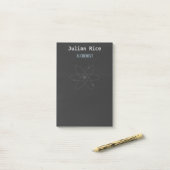 Minimalistisch dunkelgrau post-it klebezettel (Auf Schreibtisch)