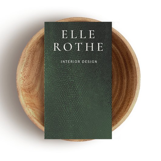 Minimalistisch dunkelgrüne Lizard Skin Designer Visitenkarte