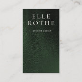 Minimalistisch dunkelgrüne Lizard Skin Designer Visitenkarte (Vorderseite)