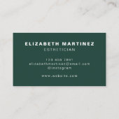 Minimalistisch dunkelgrüne Moderne Berufliche Gewo Visitenkarte (Rückseite)