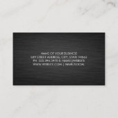 Minimalistisch Dunkle Metallic | Kursivschrift Visitenkarte (Rückseite)