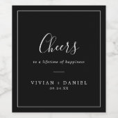 Minimalistisch | Dunkle schwarze Käfer Hochzeitswe Weinetikett (Einzelnes Label)