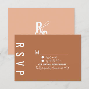 Minimalistisch dunkle Terrakotta-Boheme-RSVP Einladung