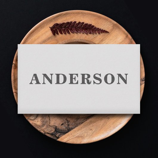 Minimalistisch dünn gestreift grau visitenkarte