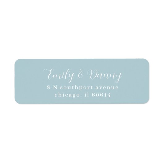 Minimalistisch Dusty Baby Blue Elegant Hochzeitsad (Vorne)