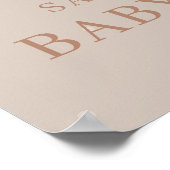 Minimalistisch Dusty Blue Bearly Wait Baby Dusche Poster (Ecke)