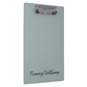 Minimalistisch Dusty Blue Beruflich Simple Klemmbrett (Rechts)