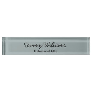 Minimalistisch Dusty Blue Beruflich Simple Namensplakette