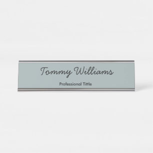 Minimalistisch Dusty Blue Beruflich Simple Schreibtischnamensplakette