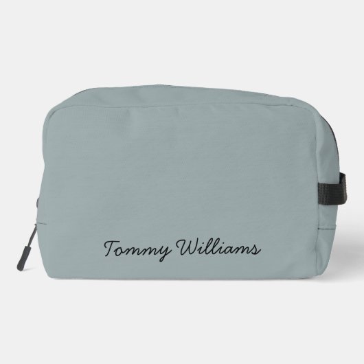 Minimalistisch Dusty Blue Beruflich Simple Waschbeutel (Rückseite)