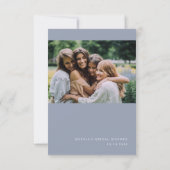 Minimalistisch Dusty Blue Brautparty Dankeskarte (Rückseite)