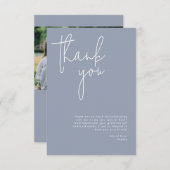 Minimalistisch Dusty Blue Brautparty Dankeskarte (Vorne/Hinten)