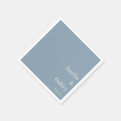 Minimalistisch Dusty Blue Elegante Hochzeit nach M Serviette (Ecke)