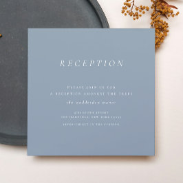 Minimalistisch Dusty Blue Empfang Wedding Begleitkarte