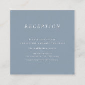 Minimalistisch Dusty Blue Empfang Wedding Begleitkarte (Vorderseite)