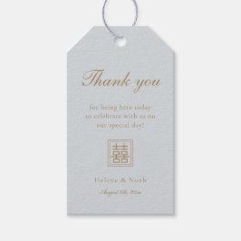 Minimalistisch Dusty Blue Modern Chinese Vielen Da Geschenkanhänger