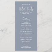 Minimalistisch Dusty Blue Modern Wedding Programm (Vorderseite)