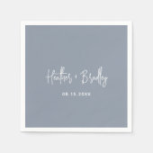 Minimalistisch Dusty Blue Modern Wedding Serviette (Vorderseite)