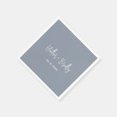 Minimalistisch Dusty Blue Modern Wedding Serviette (Ecke)
