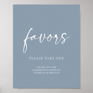 Minimalistisch Dusty Blue Moderne klassische Gastg Poster