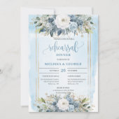 Minimalistisch Dusty Blue Peony Wedding Probe Card Einladung (Vorderseite)