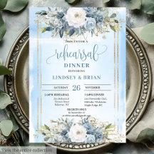 Minimalistisch Dusty Blue Peony Wedding Probe Card