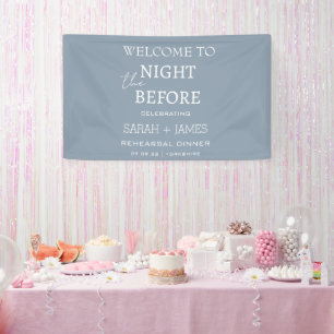 Minimalistisch Dusty Blue Probe Dinner Hochzeit Banner