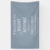 Minimalistisch Dusty Blue Probe Dinner Hochzeit Banner (Vertikal)