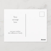 Minimalistisch Dusty Blue Script Name Frohe Weihna Postkarte (Rückseite)