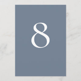 Minimalistisch Dusty Blue Tischnummer