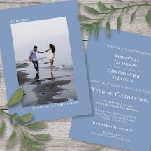 Minimalistisch Dusty Blue Vertical Foto Wedding
