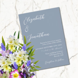 Minimalistisch Dusty Blue Wedding Einladung