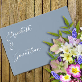 Minimalistisch Dusty Blue Wedding Gästebuch