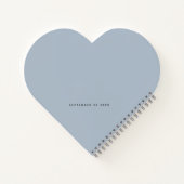 Minimalistisch Dusty Blue Wedding Heart Gästebuch Notizblock (Rückseite)
