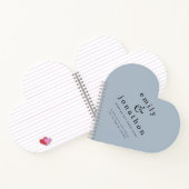 Minimalistisch Dusty Blue Wedding Heart Gästebuch Notizblock (Innenseite)