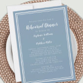 Minimalistisch Dusty Blue Wedding Probe Dinner Einladung