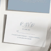 Minimalistisch Dusty Blue Wedding RSVP Karte