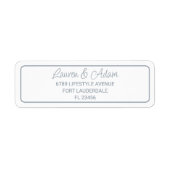Minimalistisch Dusty Blue Wedding Rücksendeadresse (Vorne)