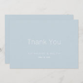 Minimalistisch Dusty Blue Wedding Vielen Dank Dankeskarte (Vorne/Hinten)