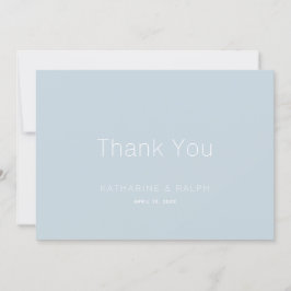 Minimalistisch Dusty Blue Wedding Vielen Dank Dankeskarte